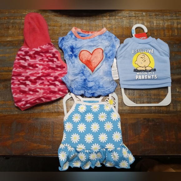 (4 Bundle) Small Top Paw Dog shirt dress fleece NWT - Picture 1 of 1